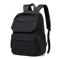 Waterproof black travel backpack with multi-pocket design and breathable sponge straps - Black