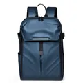 Mochila multifuncional azul oscuro resistente al agua con detalle de cremallera - Azul