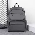Sleek dark grey multi-functional waterproof backpack with dual front zipper pockets - Gray