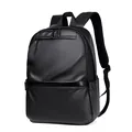 Mochila de negocios minimalista negra e impermeable para portátiles de 15 pulgadas - Negro