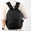 Minimalist black versatile laptop backpack for men with adjustable shoulder straps - Black
