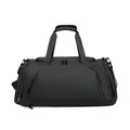 Classic black versatile sports travel bag with dry-wet separation and shoe compartment - Black