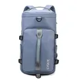 Wasserdichter Reise-Rucksack mit großem Fassungsvermögen und separatem Schuhfach in Blau - Nebelblau