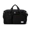 Bolso de viaje acolchado negro con gran capacidad y correa de hombro ajustable - Negro