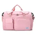 Bolsa de viaje acolchada rosa con compartimento para zapatos y correa para el gimnasio - Rosa