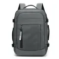 Waterproof large capacity dark grey travel backpack with multiple functional compartments - Gray