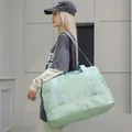 Bolso de viaje verde menta de gran capacidad con separación en seco y zapatero - Verde