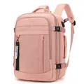 Light pink waterproof travel backpack with large capacity and multi-layer compartments - Pink
