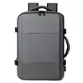 Zaino espandibile grigio scuro impermeabile per laptop da 17 pollici con porta USB - grigio scuro