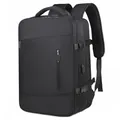 Großer Reiserucksack in Schwarz mit wasserdichtem Stoff und externem USB-Ladeanschluss - Schwarz