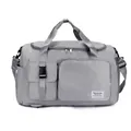 Borsa da viaggio grigia di grande capacità per sport con cinghie multifunzionali - Grigio