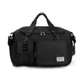 Grande borsa da viaggio nera sportiva con design multitasca e tracolla regolabile - Nero