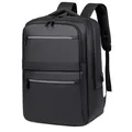 Zaino aziendale nero impermeabile con porta USB e scomparti per l'archiviazione multistrato - Nero