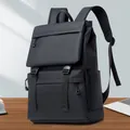 Mochila negra impermeable para portátil de gran capacidad con doble cierre de hebilla - Negro