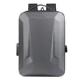 Dark grey hardshell laptop backpack with geometric design, TSA lock, and USB charging port - Style 3 / Gray