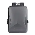 Hard shell laptop backpack in black with geometric shell design and TSA lock - Style 4 / Gray