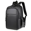 Zaino porta PC nero in tessuto impermeabile con tasche multiple e design moderno - Nero