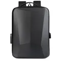 Minimalist black hardshell gaming laptop backpack with geometric diamond-cut design - Style 2 / Black