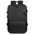 Zaino da viaggio nero grande capacità con porta USB e tessuto resistente - Nero