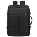 Zaino porta PC multifunzionale nero professionale con trama impermeabile e tasche anteriori - Nero