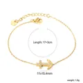 Detail of gold stainless steel chain bracelet with cross and anchor charms, length 17+3cm - Cross Anchor Style (BR27540AG)