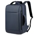 Sac à dos d'affaires bleu marine imperméable avec poignée latérale et rangement multiple - Bleu marine