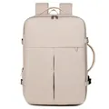 Multifunctional travel backpack in cream beige with dual handles and multiple compartments - Beige