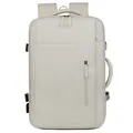 Mochila de viaje expandible minimalista en blanco crema con compartimentos de almacenamiento - Beige