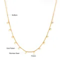 Detail of 45cm gold-plated stainless steel chain necklace with 3mm star pendants - Gold Pentagram Style (NE245701G)