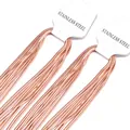 Set of 10 pieces 2mm rose gold stainless steel flat snake chain necklaces on white cards - Rose Gold Style (NC200245R) / 50cm