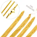 Polished 316L stainless steel gold snake bone chain necklace with secure lobster clasp - 1mm 55cm / Gold (NC103545G)