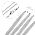 Multiple silver 2mm 316L stainless steel woven chain necklaces with lobster clasps - 45cm / Steel