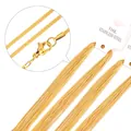 Golden 316L stainless steel chain necklace set with secure lobster clasp and weave texture - 45cm / Gold