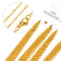 Set of 2mm golden 316L stainless steel chain necklaces with lobster clasp details - Short / Gold