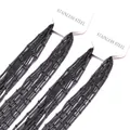 Set of 10 black 2mm multi-strand stainless steel chains with tiny decorative beads - 45cm / Black (NC201345B)