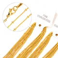Set of 2mm 316L gold stainless steel bead chain necklaces with lobster clasp and card - 45cm / Gold (NC201345G)