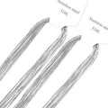 Silver 1mm 316L stainless steel S-link snake chain necklace displayed on white card - 45cm / Steel Color (NC101245S)