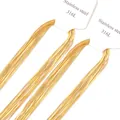 Golden 1mm 316L stainless steel S-shape snake chain necklace with branding card - 45cm / Gold (NC101245G)