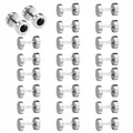Set van 13 paar titaniumstalen oorknopjes met zwarte zirkoon en een zilveren afwerking - 6mm Cilindrische Zwarte Zirkonia