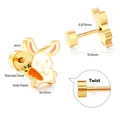 Golden bunny rabbit stud earrings with carrot detail and screw back closure - Screw Back Rabbit with Carrot Stud Earrings Gold (EA61980MG)