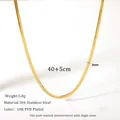 Detail of 3mm gold 18K PVD plated stainless steel flat snake chain with 40+5cm length - 3mm Necklace Style (MSNK0047G-3mm)