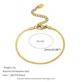 Dettaglio del bracciale a catena piatta da 2mm in acciaio inossidabile placcato oro 18K - Stile Bracciale 2mm (MSB0026G-2mm)