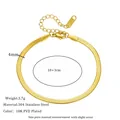 Dettagli del bracciale a catena a serpente da 4mm in acciaio inossidabile dorato con chiusura - Stile Bracciale 4mm (MSB0026G-4mm)