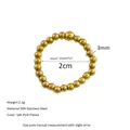Detailed view of 18K gold plated stainless steel beaded ring with 2cm inner diameter - Pure Gold Bead Style (MSR0032)