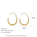 Detailed specs of gold teardrop earrings in 304 stainless steel with 18K PVD plating - Medium Style (MSE0054G-30mm) / Gold