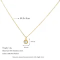 Detail der 18K vergoldeten Edelstahlkette mit Größenangaben und Maßen - Weiß