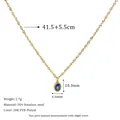 Λεπτομέρεια κολιέ από ατσάλι 18K με μπλε μενταγιόν ζιργκόν και προδιαγραφές - 18K / Σκούρο Μπλε (MSNK0276-BU)