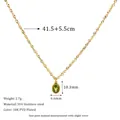 Λεπτομέρεια κολιέ από ανοξείδωτο ατσάλι 18K PVD με μενταγιόν από πράσινο ζιργκόν - 18K / Σμαραγδί Πράσινο (MSNK0276-GN)