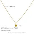 Halskette aus 18K PVD Edelstahl mit einem 0,6 cm runden gelben Geburtsstein Anhänger - Gelb