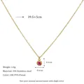 Halskette aus 18K PVD-vergoldetem Edelstahl mit einem runden rosa Kristallanhänger - Fuchsia